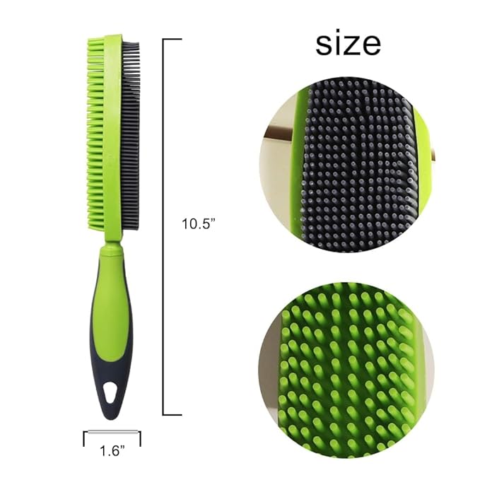 Rubber Pet Hair Removal Brush for Couch Clothes Dog Cat Pet Hair Carpet, Also Used as Dog Cat Bath Brush with Massage Effect(black，orange，green)