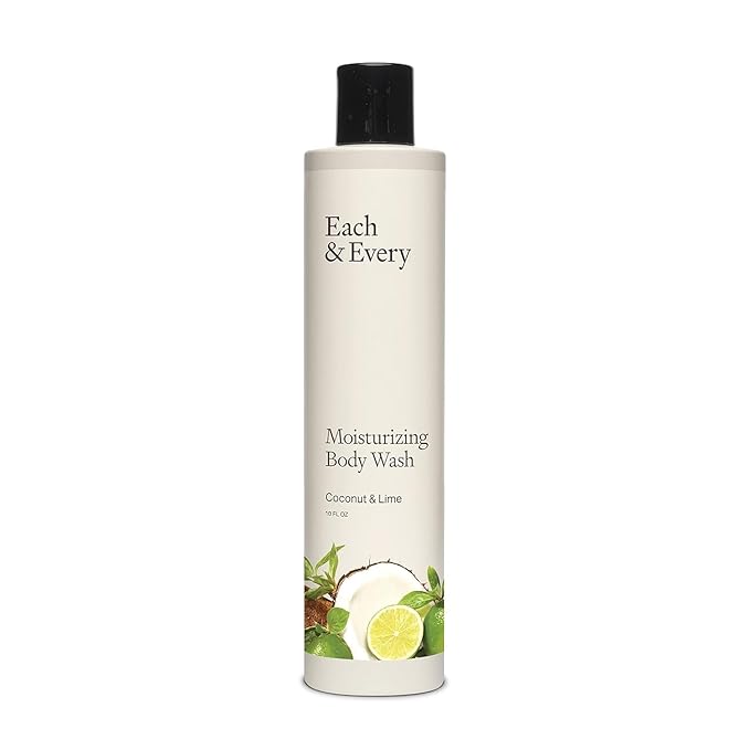 Each & Every Sensitive Skin Body Wash for Women & Men - Coconut & Lime - Moisturizing All Natural Body Wash & Shower Gel in Recyclable Packaging - Paraben, Sulfate & Cruelty-Free (10 Fl Oz)