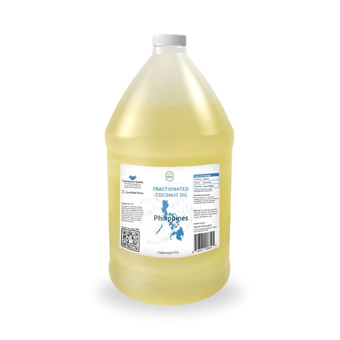 Fractionated Coconut Oil - Sourced Directly from our Farm Partner in the Philippines - Carrier Oil for Diluting Essential Oils, Body, Hair, and Skin Moisturizer - (1Gallon)