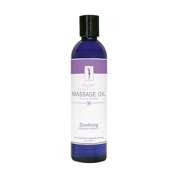 Master Massage Organic Massage Oil - 8 fl oz, Soothing Sense, Water-Soluble, Skin-Nourishing Formula for Relaxation, Ideal for Massage Therapy and Home Use, Pack of 1