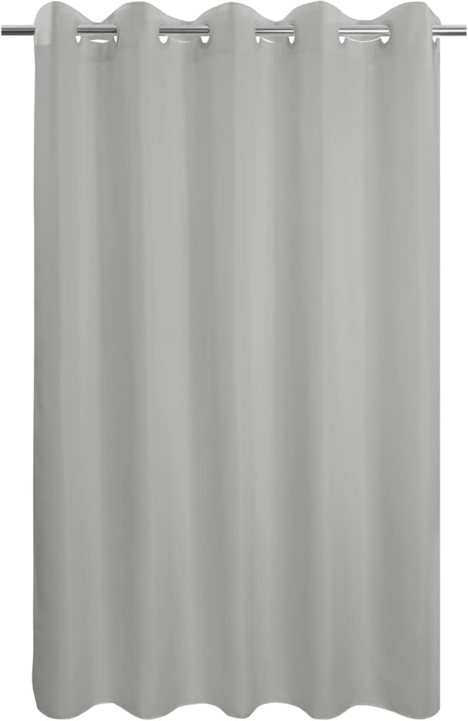 River Dream No Hook Hotel Cloth Grey Shower Curtain Soft Microfiber & Waterproof - Fabric Shower Curtain or Liner, Washable & Bottom Magnets, Gray, 71x74