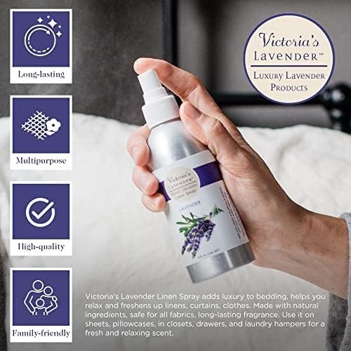 Victoria's Lavender Pillow and Linen Spray — Lavender Essential Oil - Lavender Spray, Mist Handmade in Oregon, Made in USA, Pack of 2, 16 oz Total 8 fl Oz