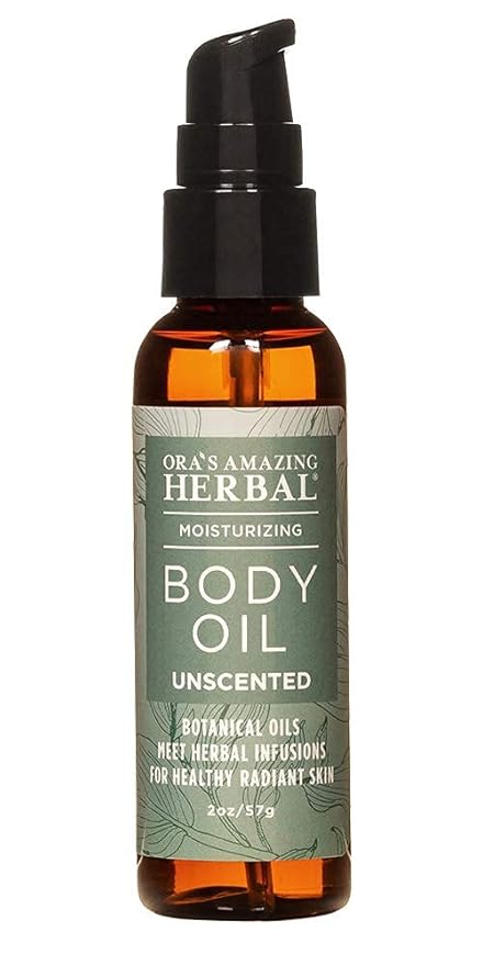 Unscented Body Oil Travel Size With Pump, Fragrance Free Massage Oil, Moisturizing Body Oils for Men and Women, Grapeseed Oil for Skin, Jojoba & Apricot with Calendula,