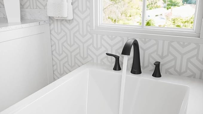 Pfister Weller Roman Bathtub Faucet (Valve Sold Separately), 2-Handle, 3-Hole, Matte Black Finish, RT65WRB