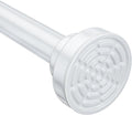Ausemku Shower Curtain Rod - 32-104 Inch Rustproof Tension Rod, Non-Slip Spring Design, No Drilling Adjustable Curtain Rod for Bathroom, Kitchen, and Closet（White）
