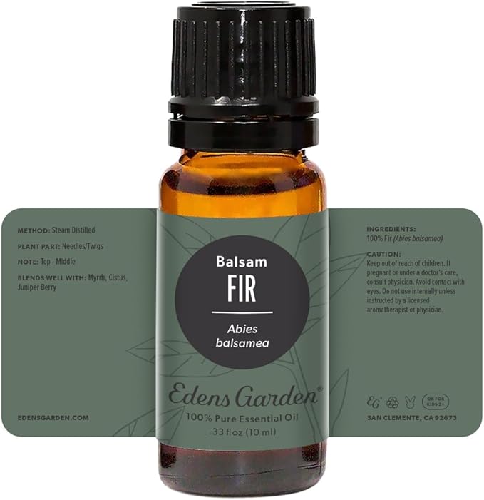 Edens Garden Fir- Balsam Essential Oil- 100% Pure Premium Grade, Undiluted, Natural, Therapeutic, Aromatherapy, The Best for Diffuser, Candle, Humidifiers, Kid Safe 10 ml (.33 fl oz)