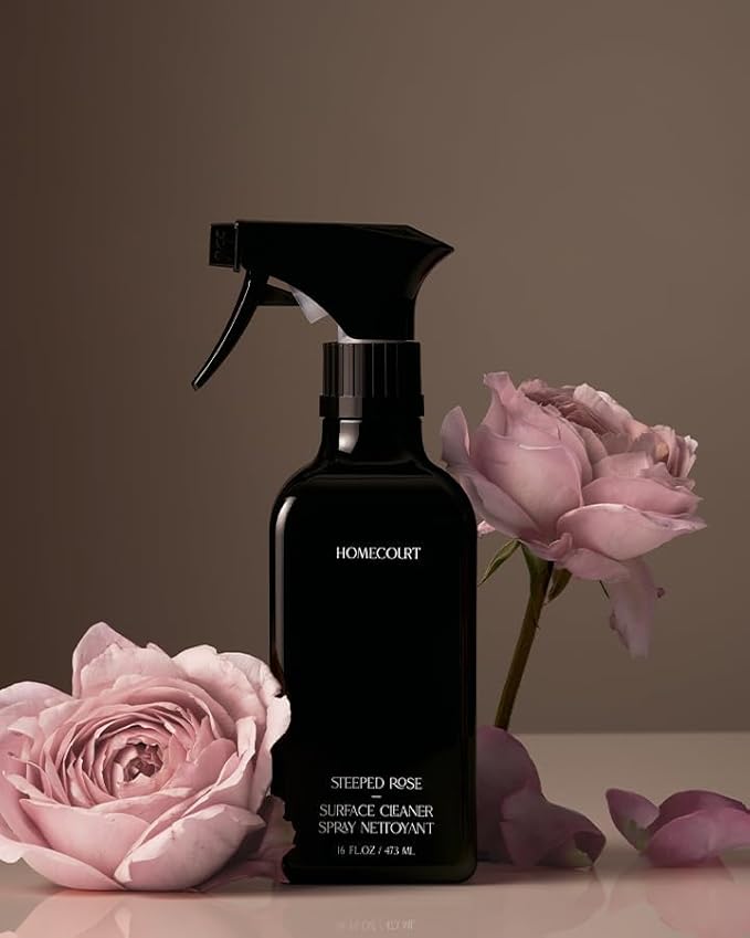 Homecourt All-Purpose Surface Cleaner Spray, Lifts Away Dirt, Smudges & Grease, For Bathroom, Kitchen & more, Clean Formula, Steeped Rose, 16 fl oz, 2.0