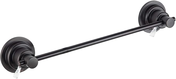 JiePai Suction Cup Towel Bar,Removable Modern Vacuum Towel Holder for Bathroom Door Adhesive Towel Rack Holder (Suction Towel Bar-16 inch Rubbed Bronze)