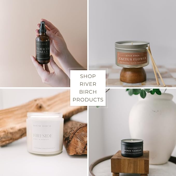 River Birch Tropical Mandarin Scented Natural Hand Soap - Handmade Soap - Moisturizing Hand Wash with Amber Glass Dispenser - Luxury Scented and Hydrating - Vegan and Non-Toxic - 16 Fl Oz