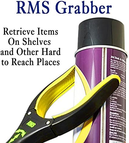 RMS 2-Pack 32 Inch Extra Long Grabber Reacher with Rotating Jaw - Mobility Aid Reaching Assist Tool (Yellow)
