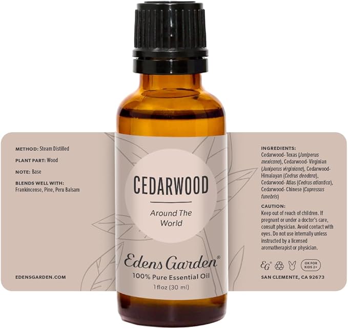 Edens Garden Cedarwood Around The World Essential Oil- 100% Pure Premium Grade, Undiluted, Natural, Therapeutic, Aromatherapy, The Best for Diffuser, Skin, Face, Hair 30 ml (1 fl oz)