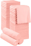 Orighty Ultra Soft Washcloths 48 Pack, Premium Microfiber Towel Sets 12 x 12 inches, Absorbent and Quick Drying Coral Velvet Washcloth, Multi-Purpose Wash Cloths for Bathroom, Hotel, and Gym (Pink)