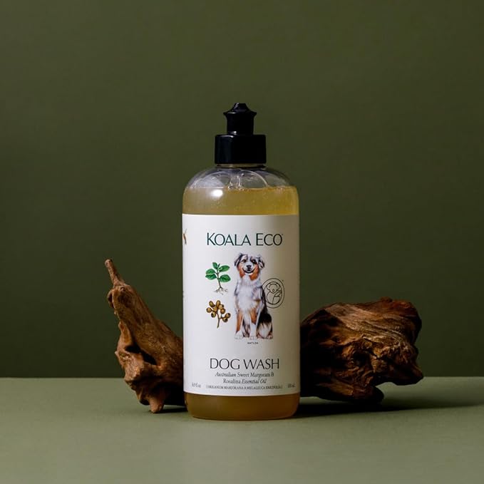 Koala Eco Dog Cleaner, Pet Shampoo - with Australian Sweet Marjoram & Rosalina Essential Oil - 16oz