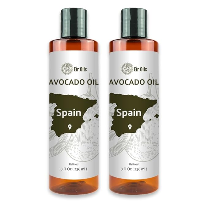 Avocado Oil - Direct from EIR Oils Farm in Spain - 100% Pure Carrier Oil for Hair, Face, and Skin - Hand-Picked, Cold-Pressed Carrier Oil - (16oz)