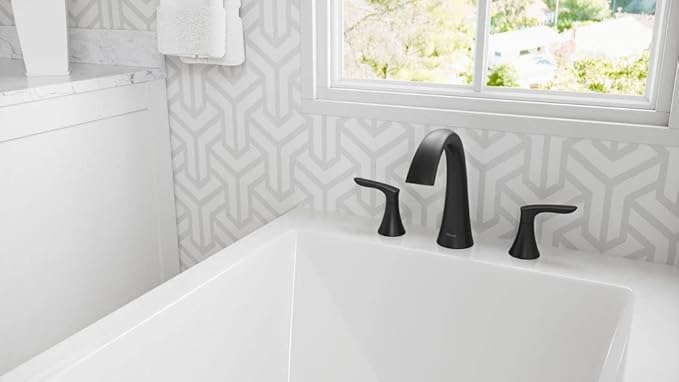 Pfister Weller Roman Bathtub Faucet (Valve Sold Separately), 2-Handle, 3-Hole, Matte Black Finish, RT65WRB