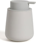 Bosilunlife Soap Dispenser Bathroom - Grey Ceramic Soap Dispenser Lotion Hand Pump Dish Soap Bottle for Kitchen 12oz Refillable Liquid Hand Wash Dispenser for Bathroom