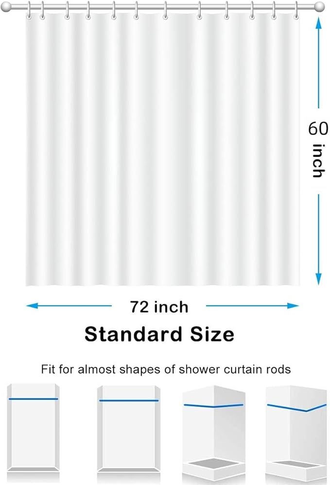 Clear Stall Shower Curtain Liner Plastic Shower Liner 72W x 60 H inch Washable Inside Shower Curtain Liner PEVA Shower Curtains for Bathroom with Magnets and Rustproof Metal Grommet Holes