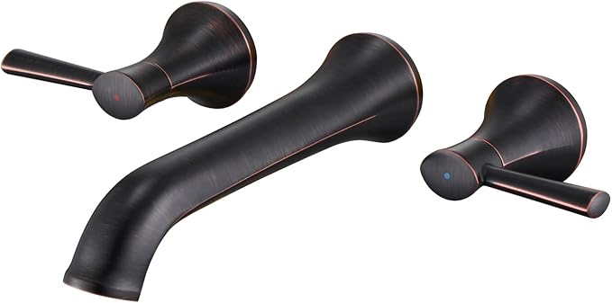 Wall Mount Tub Faucet, Roman Tub Filler Oil Rubbed Bronze Brass Bathtub Faucets, High Flow Tub Faucets, with 2 Handles