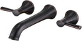 Wall Mount Tub Faucet, Roman Tub Filler Oil Rubbed Bronze Brass Bathtub Faucets, High Flow Tub Faucets, with 2 Handles