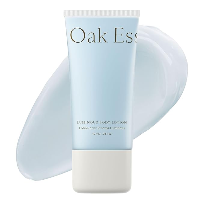 Oak Essentials Luminous Body Lotion | Hydrating Blue Tansy Body Cream with Rose Oil, Turmeric, Shea Butter and Coconut Oil, 1.33 Fl Oz (Travel Size)