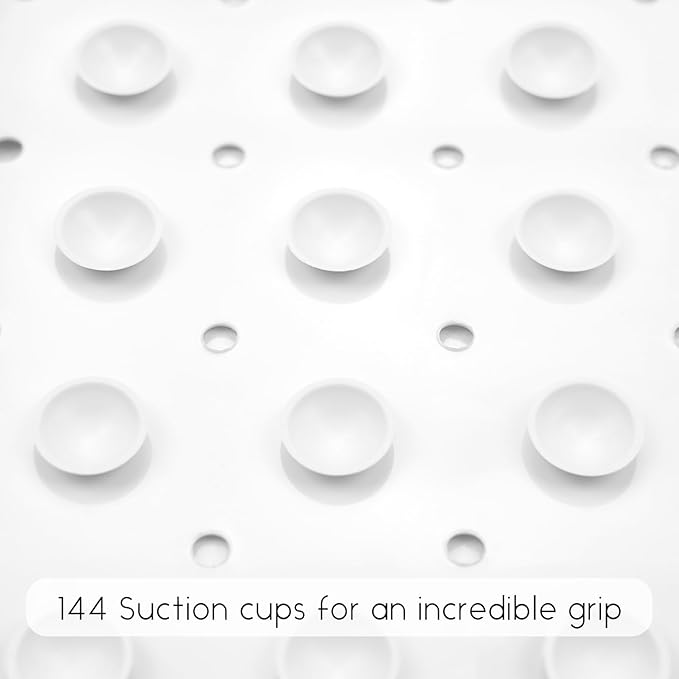 Bathtub Mat Non Slip, Bohemia Square Bath tub Mat Shower Floor Mat with Suction Cups for Adults Kids Elderly 21 X 21 Inch