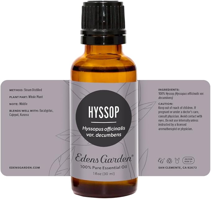 Edens Garden Hyssop Essential Oil- 100% Pure Premium Grade, Undiluted, Natural, Therapeutic, Aromatherapy, The Best for Diffuser, Candle, Laundry, Humidifiers 30 ml (1 fl oz)
