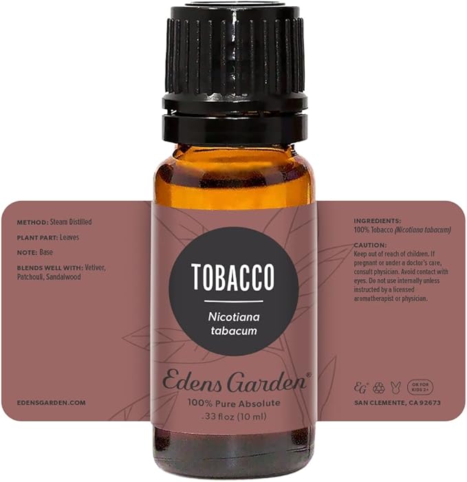 Edens Garden Tobacco Absolute Essential Oil- 100% Pure Premium Grade, Undiluted, Natural, Therapeutic, Aromatherapy, The Best for Diffuser, Candle, Laundry, Humidifiers 10 ml (.33 fl oz)