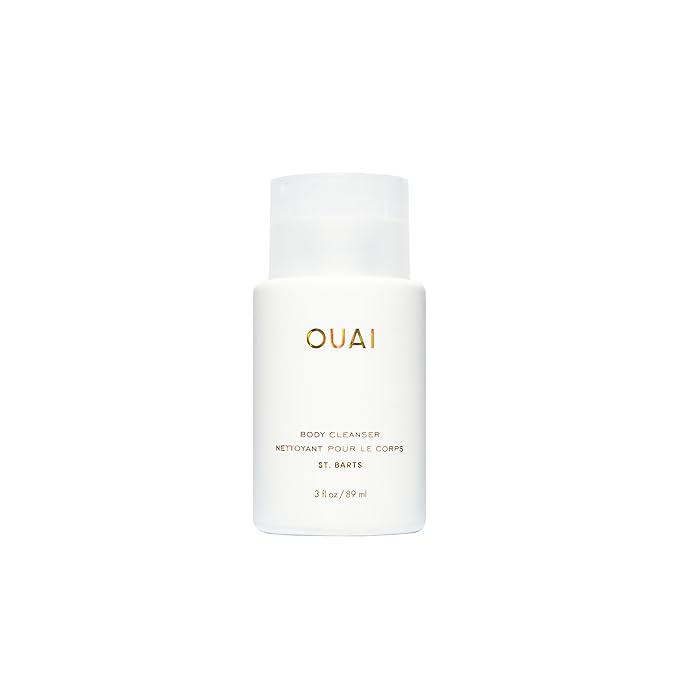 OUAI Body Cleanser, St. Barts Travel Size - Foaming Body Wash with Jojoba Oil & Rosehip Oil to Hydrate, Balance & Soften Skin - Paraben, Phthalate & Sulfate Free Skin Care Products (3 fl oz)