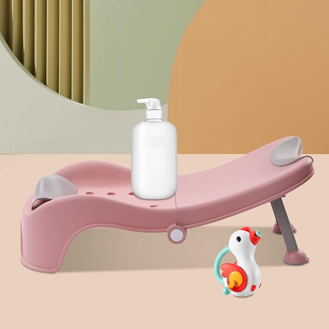 Adjustable Children's Shampoo Chair is Suitable for 0-5 Years Old Bath Seat Bathtub Household Foldable Moisture-Proof Clothes Design