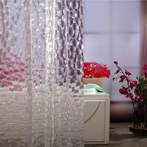 Adwaita 3D Bubbles Shower Curtain Liner,No Odors,Eco Friendly (Clear)