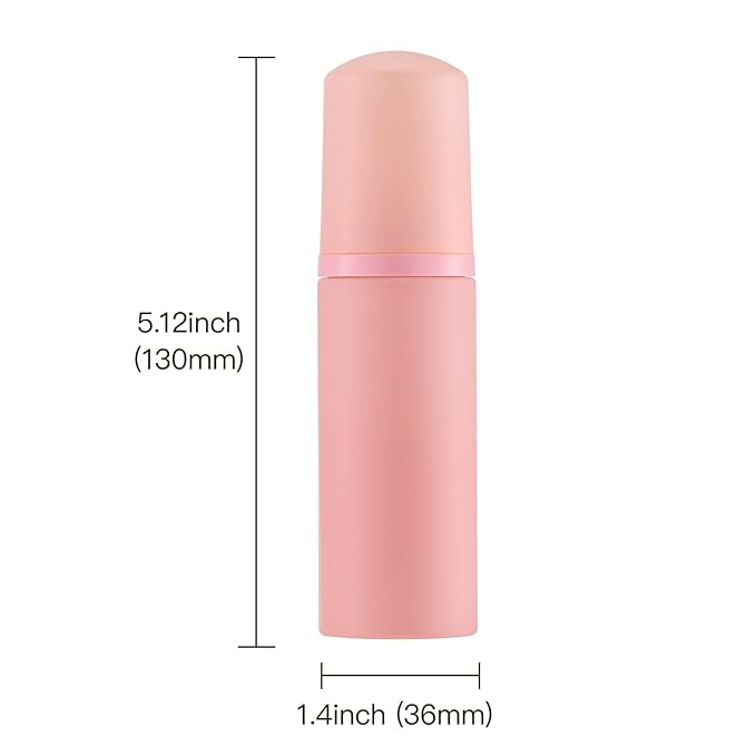 Tekson 30PCS Soap Foam Bottle (2 oz), Empty Travel Foaming Lash Shampoo for Cleanser, Dispenser (Pink Cap)