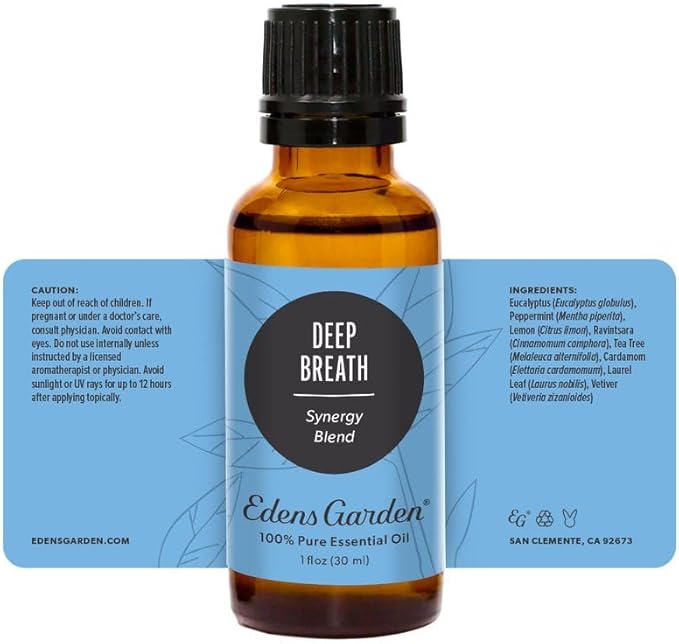 Edens Garden Deep Breath Essential Oil Blend- 100% Pure Premium Grade, Undiluted, Natural, Therapeutic, Aromatherapy, The Best for Skin, Humidifiers, Candle 118 ml (4 fl oz)
