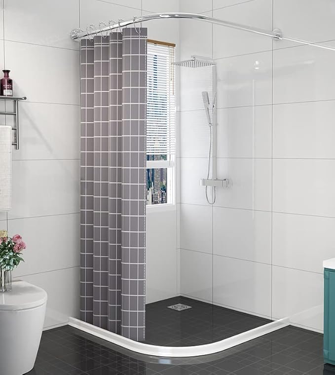 118Inch Collapsible Threshold Water Dam 1.5" high Walkin Shower Guard To Keep Water In Shower Stall Water Barrier Silicone For Dry And Wet Bathroom Kitchen Wheelchair Accessible
