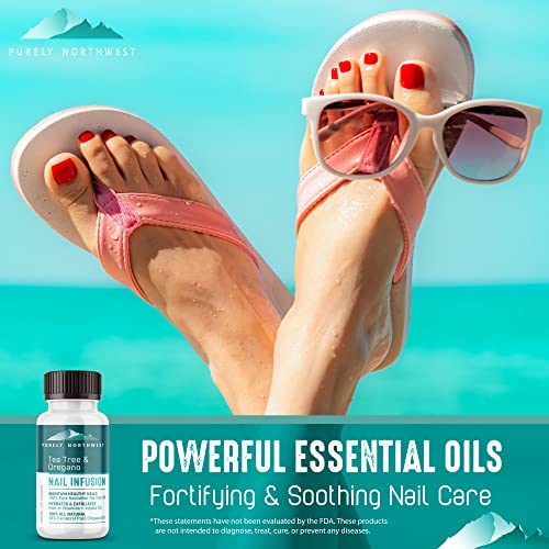 Purely Northwest-Tea Tree Oil Foot Soak & Nail Repair Oil Set- For Damaged Nails, Athletes Foot, Smelly Feet and Foot Callus - Made in the USA