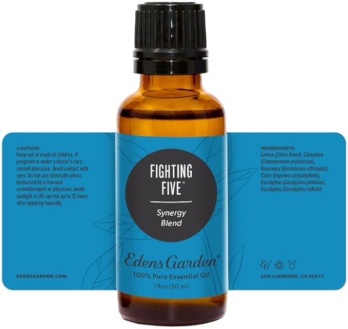 Edens Garden Fighting Five Essential Oil Blend- 100% Pure Premium Grade, Undiluted, Natural, Therapeutic, Aromatherapy, The Best for Candle, Laundry, Humidifiers 118 ml (4 fl oz)