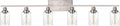 6-Lights Bathroom Vanity Light Fixtures with Seeded Glass Lampshades, 45.3-Inches Length Modern Brushed Nickel Wall Light Fixture for Kitchen Bathroom Lighting