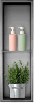 Shower Niche, Stainless Steel Elegant Bathroom Niche, No Tile Needed Recessed Shower Shelf Organizer for Storage