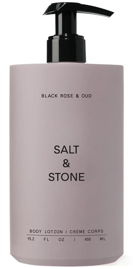 Salt & Stone Body Lotion for Women & Men| Scented Daily Body Lotion | Hydrates, Nourishes & Softens Skin | Restores Dry Skin | Fast-Absorbing | Cruelty-Free & Vegan (450 ml) (Black Rose & Oud)