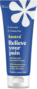ASUTRA Muscle Pain Relief Cream 3.4 oz | Cooling Menthol with Moisturizing Magnesium and Arnica Montana Oil