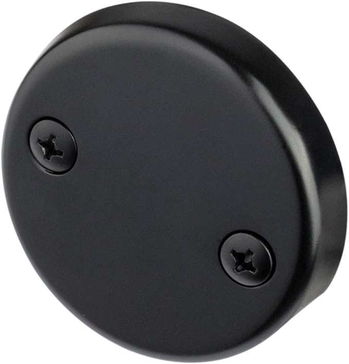 Artiwell Tip-Toe Bathtub Drains Trim Set with Two-Hole Overflow Faceplate, Replacement Bath Drain Trim Kit with 2-Hole Overflow Faceplate and Universal Fine/Coarse Thread (MATT BLACK)