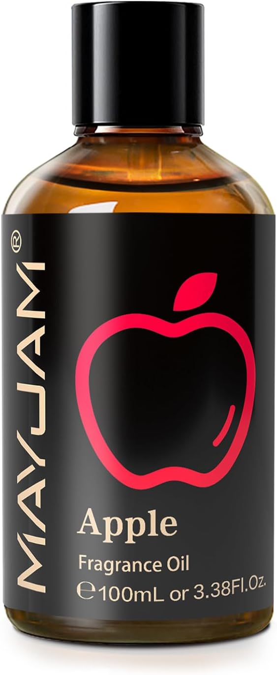 MAYJAM 100ML/3.38FL.OZ Apple Fragrance Oils with Glass Dropper, Essential Oils for Diffusers for Home, Long Lasting Scented Oils for Diffusers Soap Candle Making