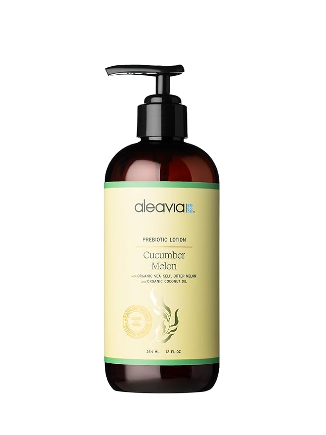 Aleavia Cucumber Melon Prebiotic Body Lotion – Lightly Scented, All-Natural Moisturizing Body Lotion with Organic Essential Oils – 12 Oz