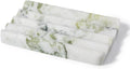 Marble Soap Dish, Large Stone Bar Soap Holder Shower, Green Bathroom Soaps Saver, Easy Cleaning Natural Stone Sponge Holder for Kitchen Sink, Executive Jewelry Ring Tray