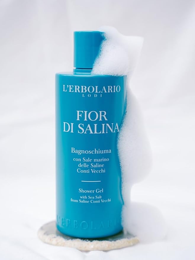 L'Erbolario Shower Gel - Moisturizing Body Wash with Coastal Botanicals - Revitalizing Citrus Body Soap for All Skin Types - Fior di Salina - 8.4 oz