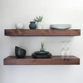 Urbandi Modern Floating Shelves 3 Inches Thick for Wall, Wide Shelves for Kitchen, Living Room, Bedroom, and Bathroom, Natural Pine Wood, Rustic Wooden Shelf, (Set of 2) (Provincial, 36Lx3Hx6D)