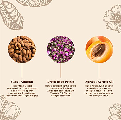 BEAUTE DE PROVENCE Multi-Use Oil for Face, Body and Hair - Organic Blend of Apricot, Vitamin E and Sweet Almond Oil Moisturizer for Dry Skin, Rose Petals, Bergamot Essential Oil - 4 Fl Oz