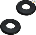 Wall Split Flange 2 Pieces, Pipe Cover Decoration Fit 1.3 inch Outer Diameter Pipe, ABS Round Self-Adhesive Escutcheon Plate, Buckles Design Split Plumbing Cover Plates, Black (33mm)