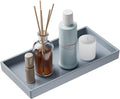 Vanity and Bathroom Tray, 7.7" ABS Countertop Organizer,Waterproof Vanity Tray for Toilet Tank,Perfume,Soap,Keys,Bathroom Accessories,Kitchen and Bath Trays,Non Slip Small Trays,Gray