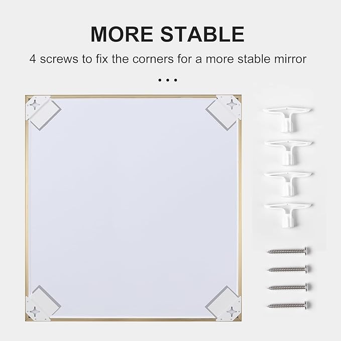 30x36 Inch Gold Bathroom Mirror - Copper-Free Mirror, Aluminum Alloy Frame Vanity Rectangle Wall Mounted Modern Mirror for Bedroom/Living Room/Porch Horizontal or Vertical