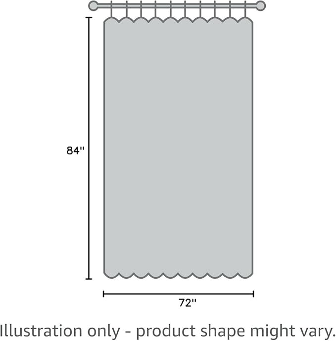 Gibelle Extra Long Shower Curtain 72 x 84, Tall Waffle Weave Textured Fabric Shower Curtain for Bathroom, Water Repellent, Machine Washable, Grey